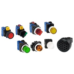 Pushbuttons, signal lights, buzzers and switches