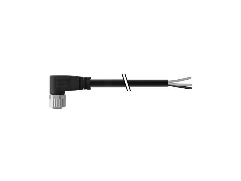 CONTRINEX Cable connector M8 Right Angle SOCKET 3 wires 0.25 mm2, 2m PVC, S08-3FVW-020; 623-100-101