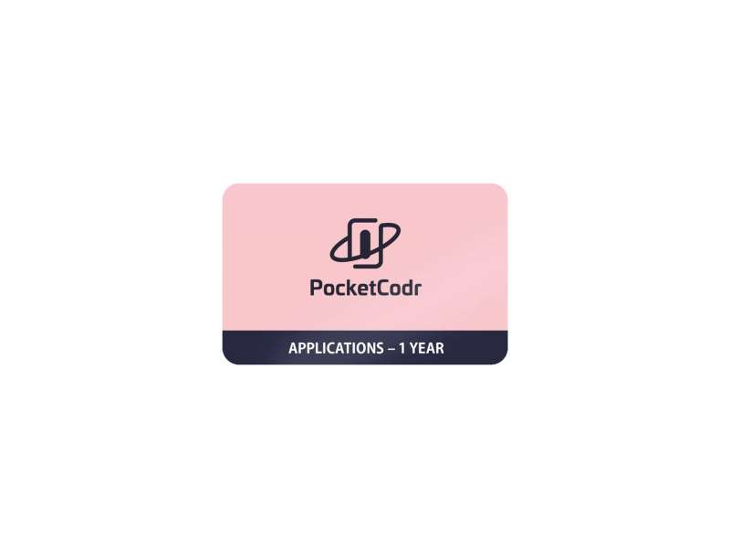 CONTRINEX PocketCodr Subscription Card Applications 1 year, SOFT-POC-APL-1-CRD; 605-004-007