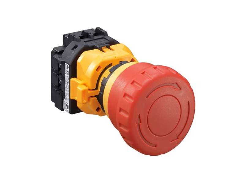 IDEC E-stop XW series, Ø22mm, Ø40mm mushr, 1NO-2NC; XW1E-BV412MFR