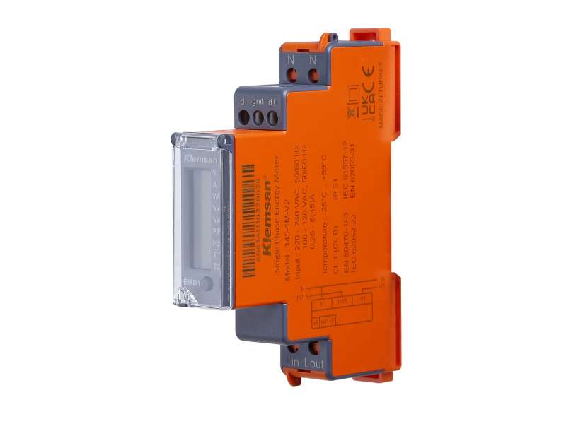 Klemsan 1Ø Energy Meter 145-1M-V2, 1P2W, 45A direct; 606361