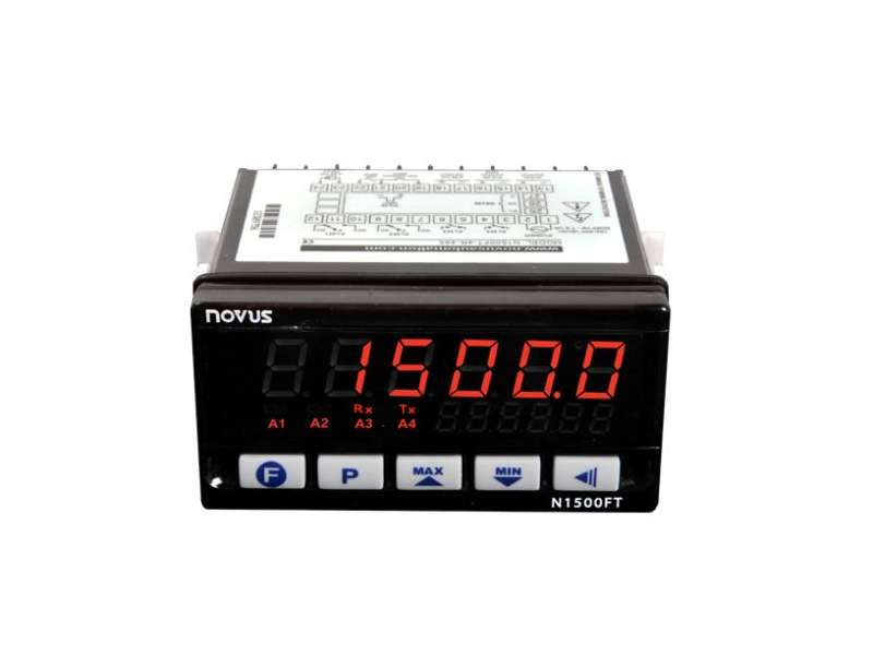 NOVUS N1500 FT RS485 24V Flow rate indicator, 4 relays out  96x48mm (1/8 DIN); 81500FT344