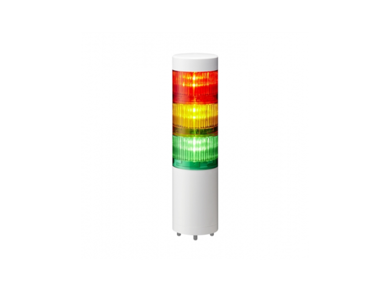 Patlite Signalni toranj LR6, Φ60, 3 nivoa (RYG) , 24VDC; LR6-302WJNW-RYG