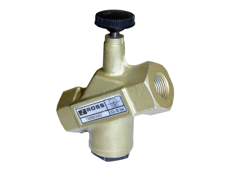 ROSS EUROPA 19 Series Flow Control Valve, High Capacity, Knob Adjustment, Offset, G 1/4; D1968B2007