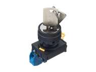 IDEC Key selector / YW series, 2 positions maintained, Plastic bezel , Key removable in all positions, 1NO, 0NC; YW1K-2AE10