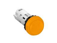 IDEC Pilot light / YW series, Ø30mm dome pilot light /extended button, Plastic bezel , Unibody Amber 230/240V AC/DC; YW1P-2UQM3A