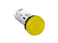 IDEC Pilot light / YW series, Ø30mm dome pilot light /extended button, Plastic bezel , Unibody Yellow 230/240V AC/DC; YW1P-2UQM3Y