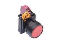 IDEC Pushbutton - non illuminated / YW series, Ø30mm button, Maintained, Plastic bezel , 0NO, 1NC Red; YW1B-A1E01R