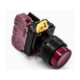 IDEC Pushbutton - illuminated / YW series, Ø30mm dome pilot light /extended button, Momentary, Plastic bezel , 0NO, 1NC Red 24V AC/DC - slika 2